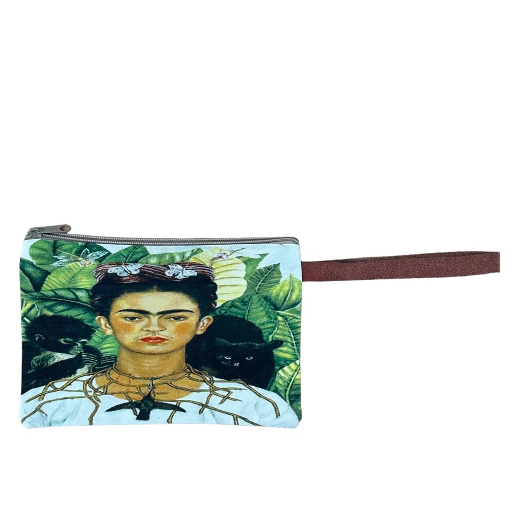 Frida Kahlo Mexican  Wristlet Makeup Bag Pencil Pouch New Without Tags